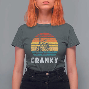 Fishing Lover T Shirt For Women Cranky Vintage Retro Crankbait Fishermen TS11 Dark Heather Print Your Wear