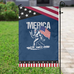 Funny 4th Of July Bigfoot Merica Garden Flag Patriotic Sasquatch American US Flag TS11 Classic Blue Black Print Your Wear