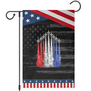 Funny Fighter Jet Airplane American Flag 4th Of July Patriotic Garden Flag TS11 Distressed Black Blue Print Your Wear
