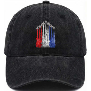 Funny Fighter Jet Airplane American Flag 4th Of July Washed Cotton Baseball Cap TS11 Print Your Wear