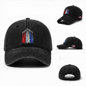 Funny Fighter Jet Airplane American Flag 4th Of July Washed Cotton Baseball Cap TS11 Washed Cap Universal Fit Black Print Your Wear