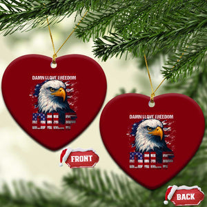 Funny 4th Of July DILF Damn I Love Freedom Ceramic Ornament Vintage Bald Eagle 4th Of July TS11 Print Your Wear