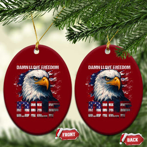 Funny 4th Of July DILF Damn I Love Freedom Ceramic Ornament Vintage Bald Eagle 4th Of July TS11 Print Your Wear
