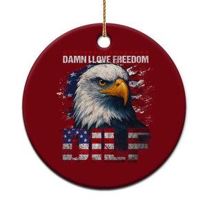 Funny 4th Of July DILF Damn I Love Freedom Ceramic Ornament Vintage Bald Eagle 4th Of July TS11 1pc Red Print Your Wear