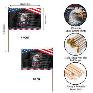 Funny 4th Of July DILF Damn I Love Freedom Patriotic Handheld Flag Vintage Bald Eagle 4th Of July TS11 Print Your Wear