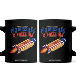 Pig Missiles And Freedom Hot Dog 4th of July Humor Coffee Mug