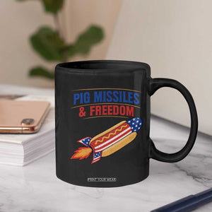 Pig Missiles And Freedom Hot Dog 4th of July Humor Coffee Mug