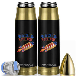 Pig Missiles And Freedom Hot Dog 4th of July Humor Bullet Tumbler TS11 Black Print Your Wear