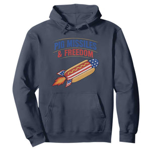 Pig Missiles And Freedom Hot Dog 4th of July Humor Hoodie