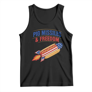 Pig Missiles And Freedom Hot Dog 4th of July Humor Tank Top