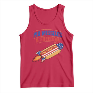 Pig Missiles And Freedom Hot Dog 4th of July Humor Tank Top