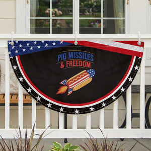 Pig Missiles And Freedom Hot Dog 4th of July Humor Patriotic Fan Flag