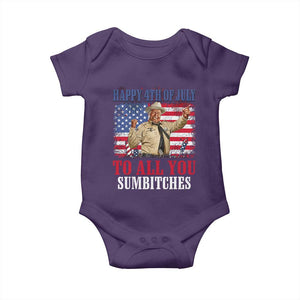Happy 4th of July To All You Sumbitches Baby Onesie Funny Smokey Patriotic American 70s Movie The Bandit TS11 Purple Print Your Wear