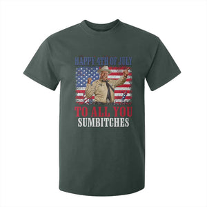 Happy 4th of July To All You Sumbitches T Shirt For Kid Funny Smokey Patriotic American 70s Movie The Bandit TS11 Dark Forest Green Print Your Wear