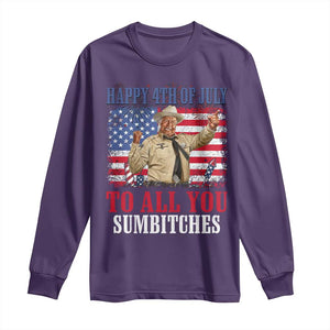 Happy 4th of July To All You Sumbitches Long Sleeve Shirt Funny Smokey Patriotic American 70s Movie The Bandit TS11 Purple Print Your Wear