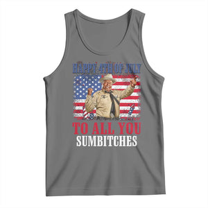 Happy 4th of July To All You Sumbitches Tank Top Funny Smokey Patriotic American 70s Movie The Bandit TS11 Black Heather Print Your Wear