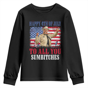 Happy 4th of July To All You Sumbitches Youth Sweatshirt Funny Smokey Patriotic American 70s Movie The Bandit TS11 Black Print Your Wear