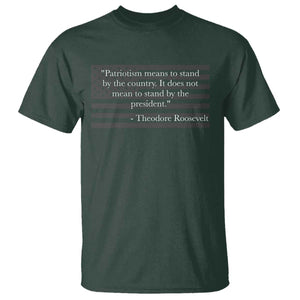 Theodore Roosevelt T Shirt Patriotism Means To Stand By The Country Not By The President