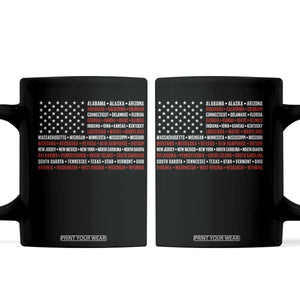 50 US States 4th of July Vintage American Flag Coffee Mug