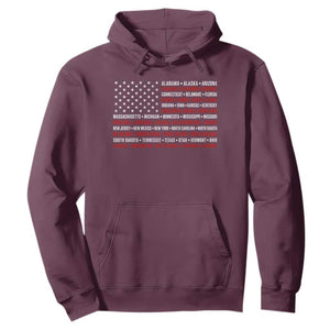 50 US States 4th of July Vintage American Flag Hoodie