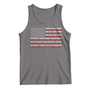 50 US States 4th of July Vintage American Flag Tank Top