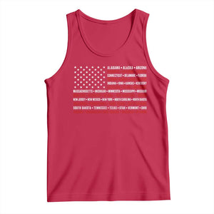 50 US States 4th of July Vintage American Flag Tank Top