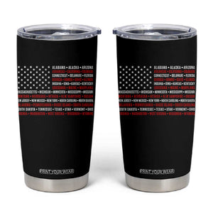 50 US States 4th of July Vintage American Flag Tumbler Cup