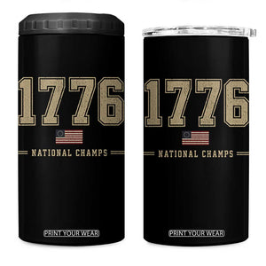 1776 National Champs 250th Anniversary USA 4th of July 4 in 1 Can Cooler Tumbler