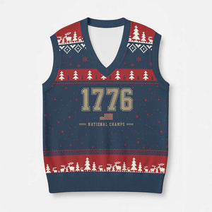 1776 National Champs 250th Anniversary USA 4th of July V-Neck Knit Sweater Vest