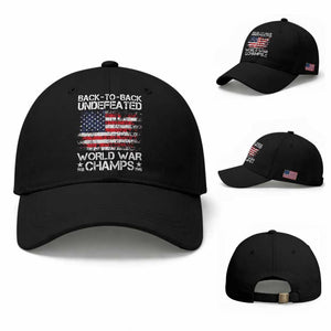 Back To Back Undefeated World War Champs 4th Of July Baseball Cap 1918 1945 US History