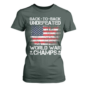 Back To Back Undefeated World War Champs 4th Of July T Shirt For Women 1918 1945 US History