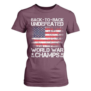 Back To Back Undefeated World War Champs 4th Of July T Shirt For Women 1918 1945 US History