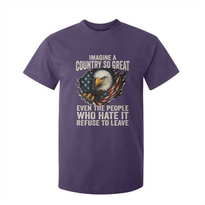 Imagine A Country So Great Even The People Who Hate It Refuse To Leave T Shirt For Kid Bald Eagle