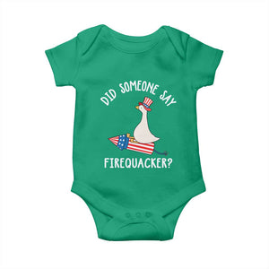 Patriotic Silly Goose 4th of July Baby Onesie Did Someone Say Firequacker