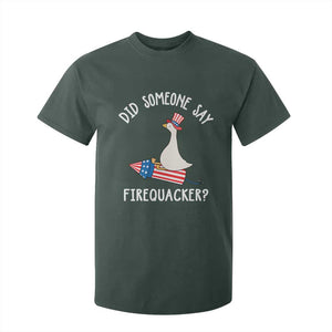 Patriotic Silly Goose 4th of July T Shirt For Kid Did Someone Say Firequacker