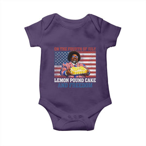 Lemon Pound Cake And Freedom Baby Onesie 4th of July Hip Hop Edgy Humor Rap Fan