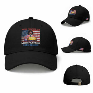 Lemon Pound Cake And Freedom Baseball Cap 4th of July Hip Hop Edgy Humor Rap Fan