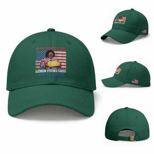 Lemon Pound Cake And Freedom Baseball Cap 4th of July Hip Hop Edgy Humor Rap Fan