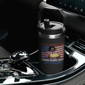 Lemon Pound Cake And Freedom Flip Straw Tumbler 4th of July Hip Hop Edgy Humor Rap Fan