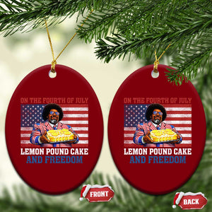 Lemon Pound Cake And Freedom Ceramic Ornament 4th of July Hip Hop Edgy Humor Rap Fan