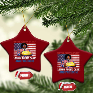 Lemon Pound Cake And Freedom Ceramic Ornament 4th of July Hip Hop Edgy Humor Rap Fan