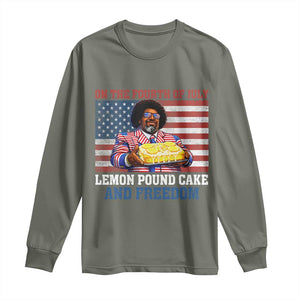Lemon Pound Cake And Freedom Long Sleeve Shirt 4th of July Hip Hop Edgy Humor Rap Fan