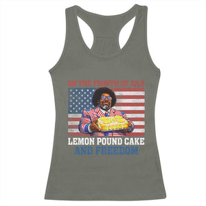 Lemon Pound Cake And Freedom Racerback Tank Top 4th of July Hip Hop Edgy Humor Rap Fan
