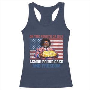 Lemon Pound Cake And Freedom Racerback Tank Top 4th of July Hip Hop Edgy Humor Rap Fan
