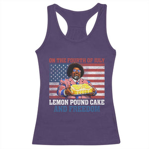 Lemon Pound Cake And Freedom Racerback Tank Top 4th of July Hip Hop Edgy Humor Rap Fan