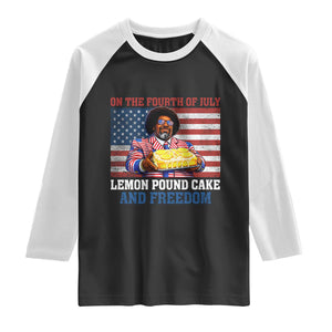 Lemon Pound Cake And Freedom Raglan Shirt 4th of July Hip Hop Edgy Humor Rap Fan