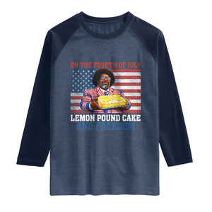 Lemon Pound Cake And Freedom Raglan Shirt 4th of July Hip Hop Edgy Humor Rap Fan