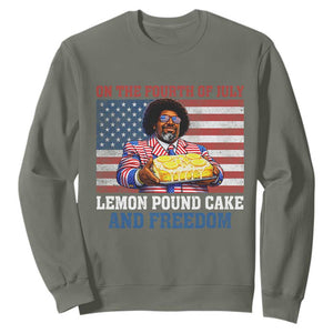 Lemon Pound Cake And Freedom Sweatshirt 4th of July Hip Hop Edgy Humor Rap Fan