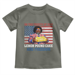 Lemon Pound Cake And Freedom Toddler T Shirt 4th of July Hip Hop Edgy Humor Rap Fan