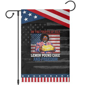 Lemon Pound Cake And Freedom Patriotic Garden Flag 4th of July Hip Hop Edgy Humor Rap Fan